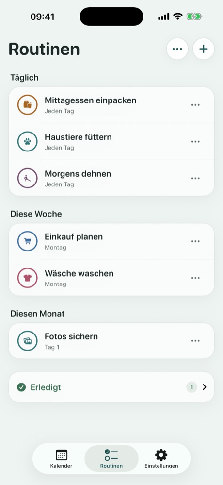 Routinen von Sophie's App auf dem iPhone